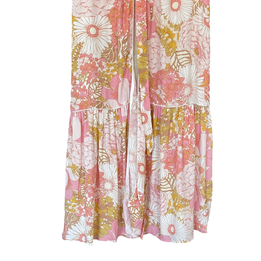 Floral Pink and Gold Maxi Dress - Picture 5 of 13